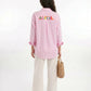 Amor Button Down Shirt Pink