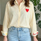 Heart Button Down Shirt Yellow