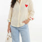 Heart Button Down Shirt Yellow