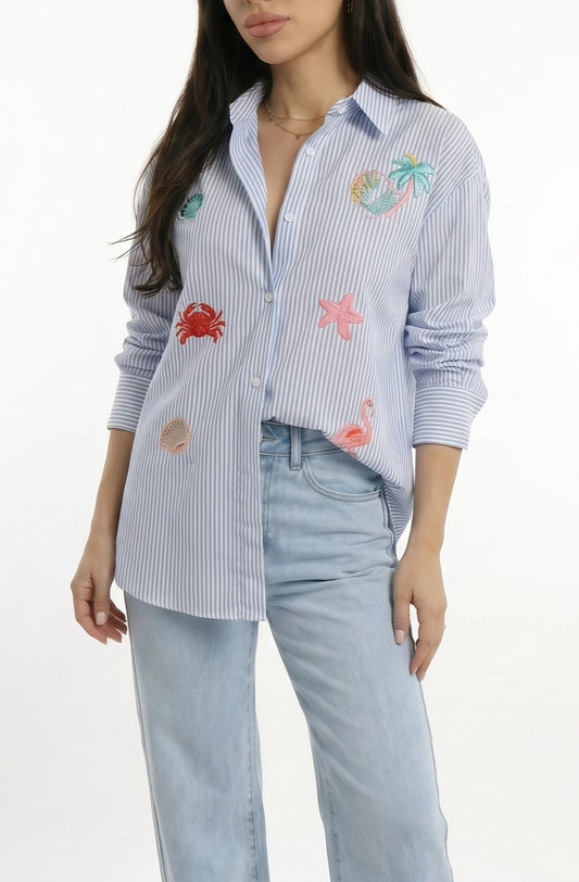 Seaside Striped Shirt Blue