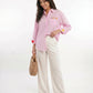 Amor Button Down Shirt Pink