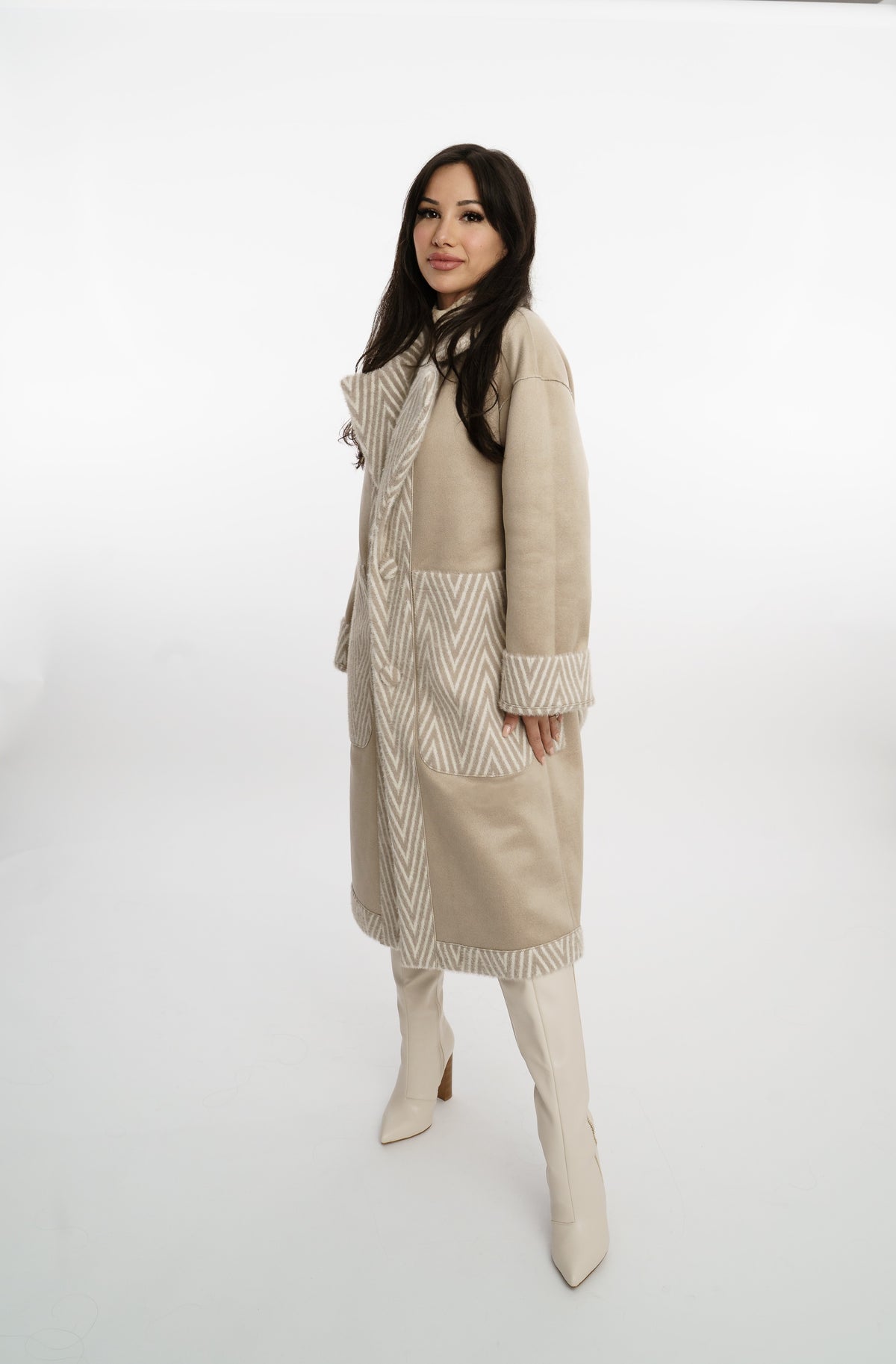 Giulia Omkeerbare Mantel Beige