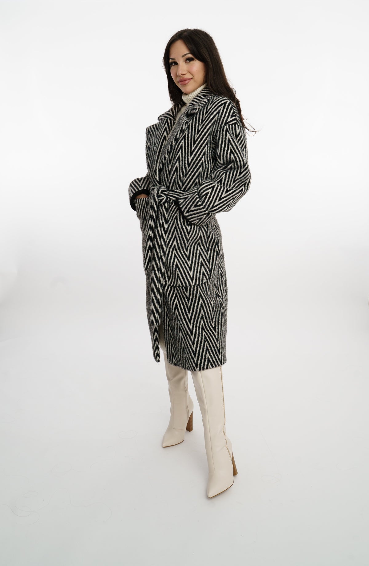 Giulia Reversibele Mantel Zwart