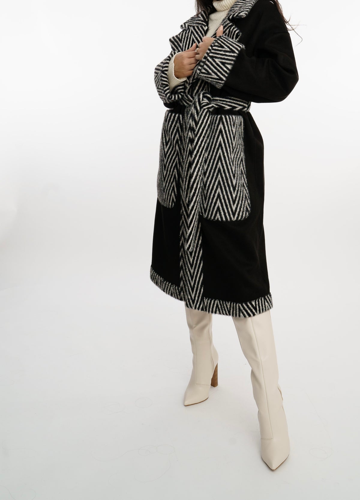 Giulia Reversibele Mantel Zwart