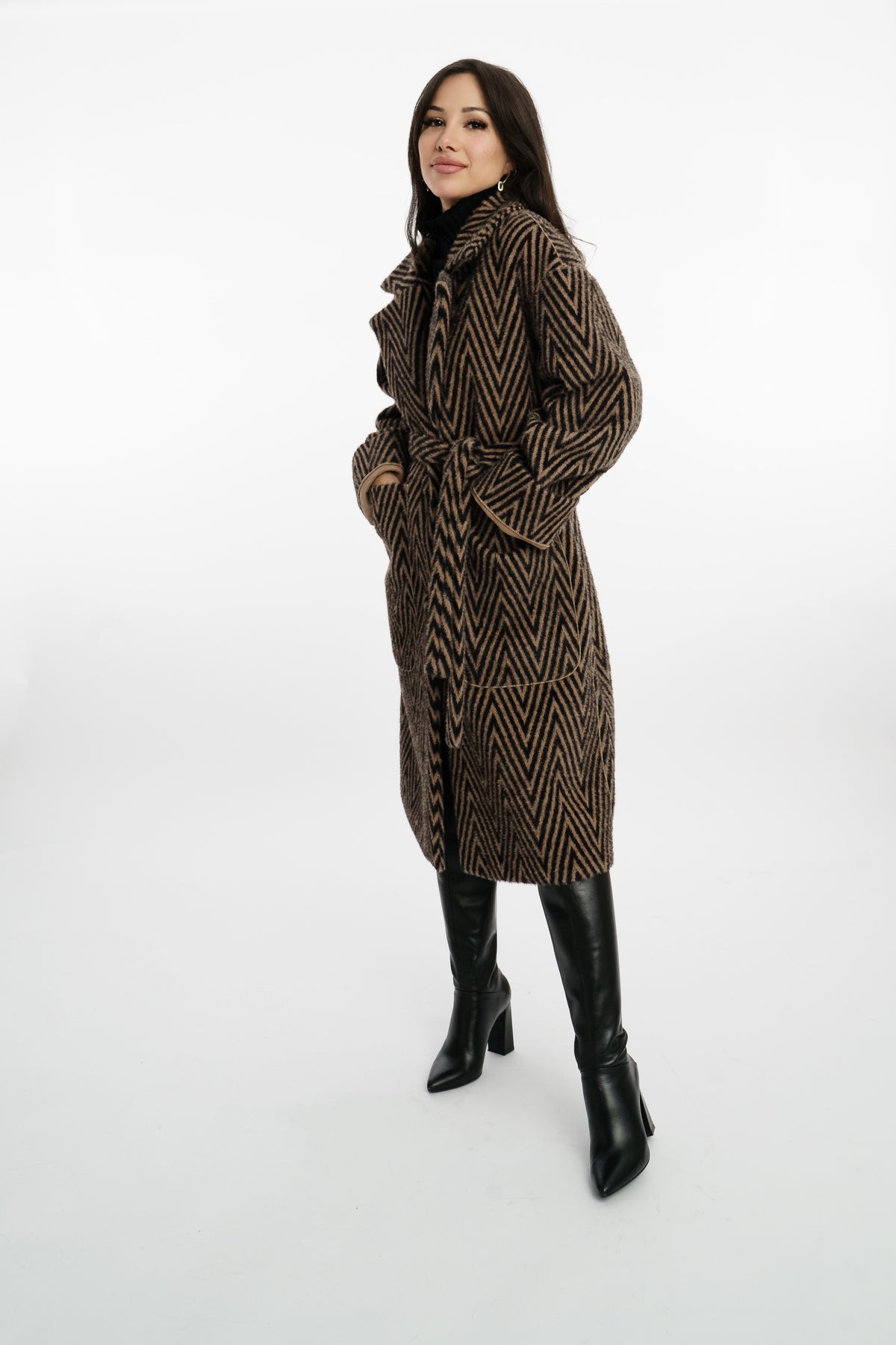 Giulia Reversibele Mantel Bruin