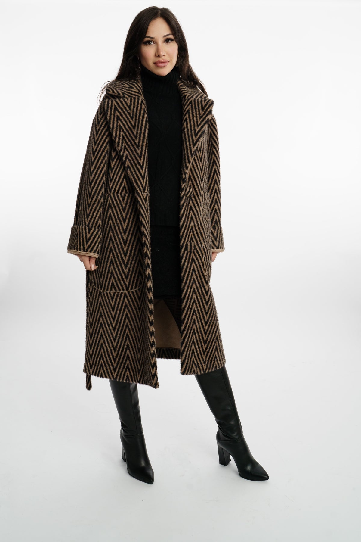 Giulia Reversibele Mantel Bruin