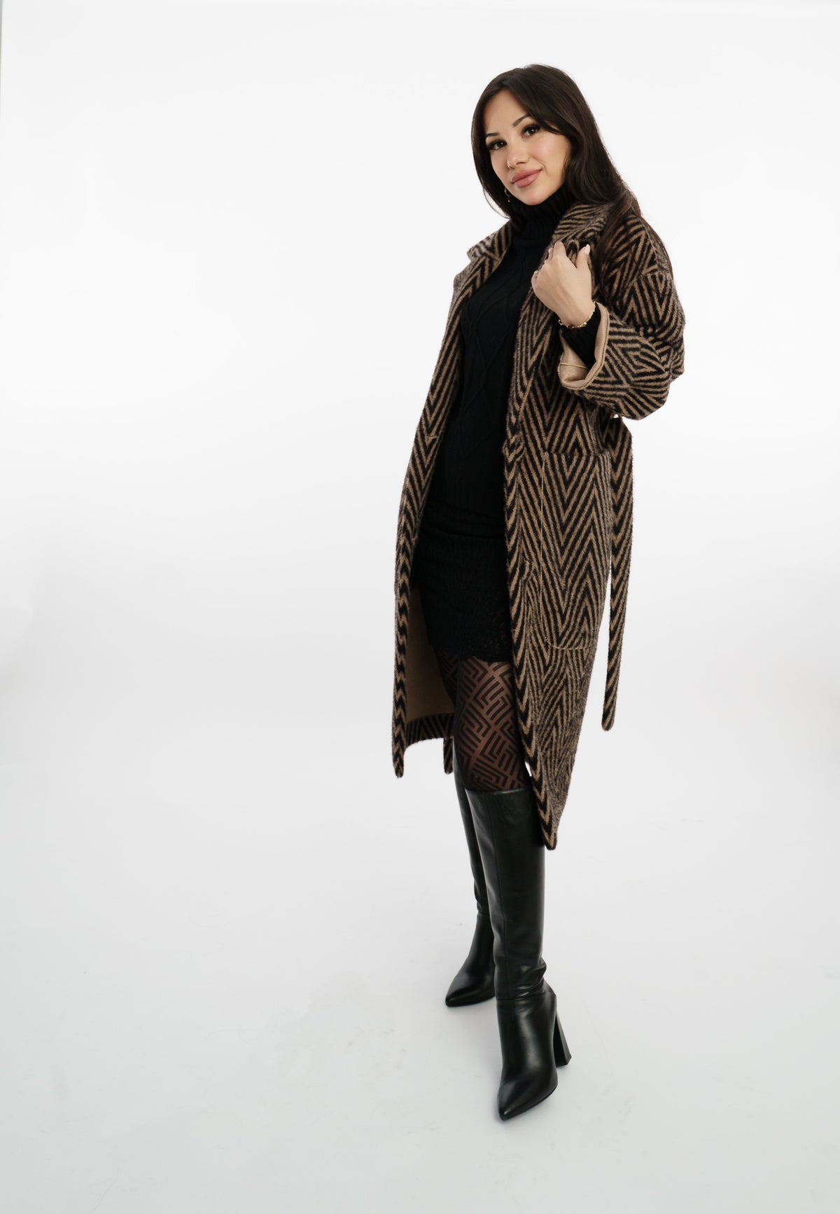 Giulia Reversibele Mantel Bruin