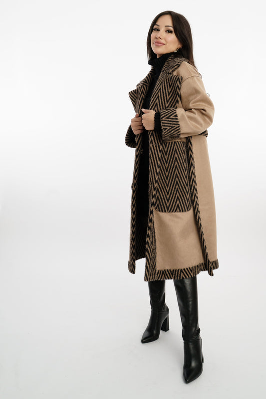 Giulia Reversibele Mantel Bruin