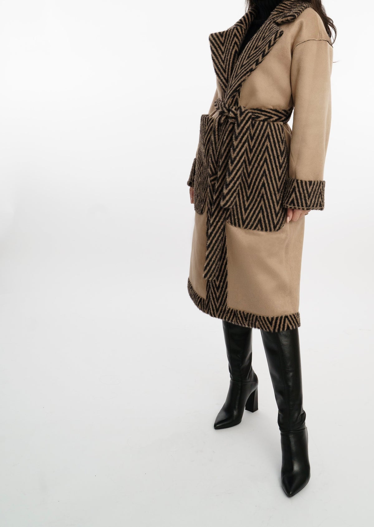 Giulia Reversibele Mantel Bruin