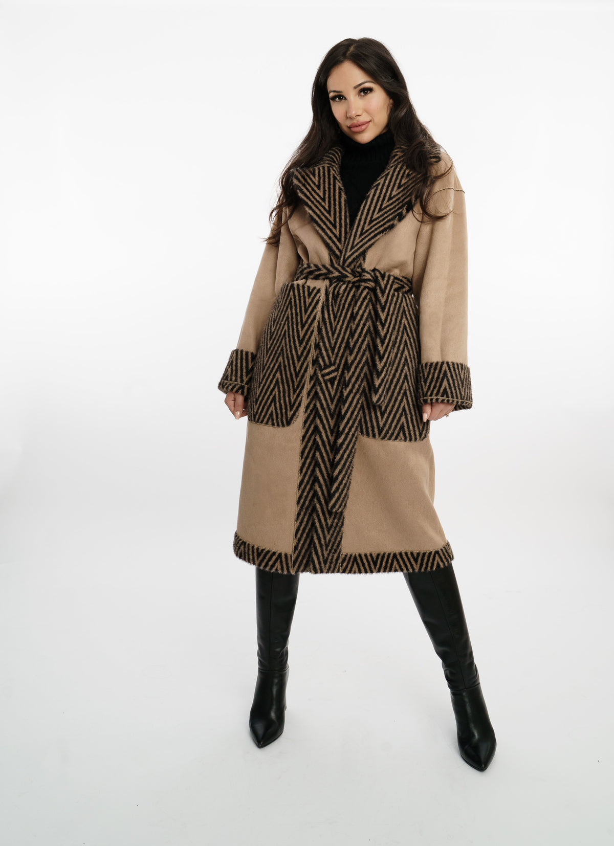 Giulia Reversibele Mantel Bruin