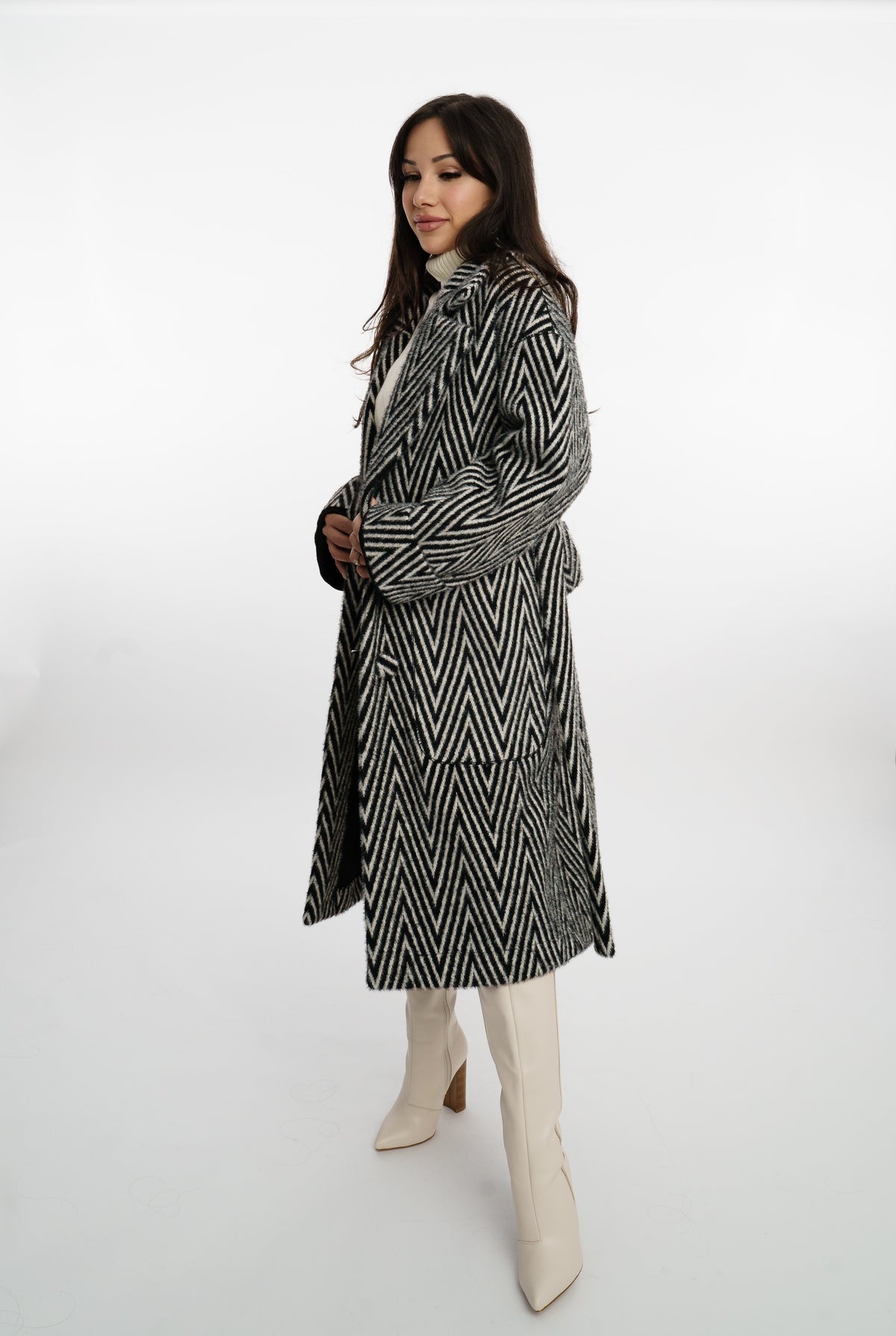 Giulia Reversibele Mantel Zwart