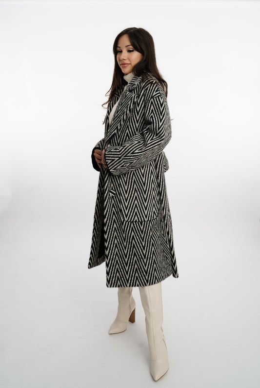 Giulia Reversibele Mantel Zwart