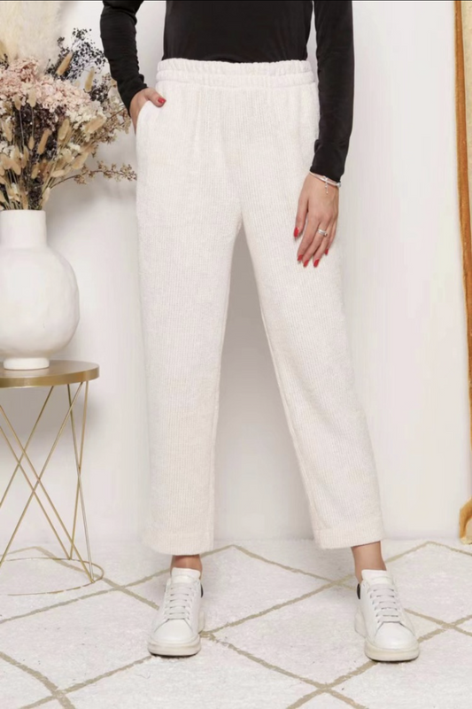 Altamira Velour Broek Ecru