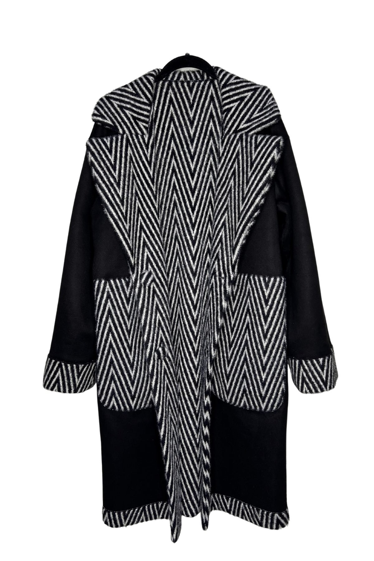 Giulia Reversibele Mantel Zwart